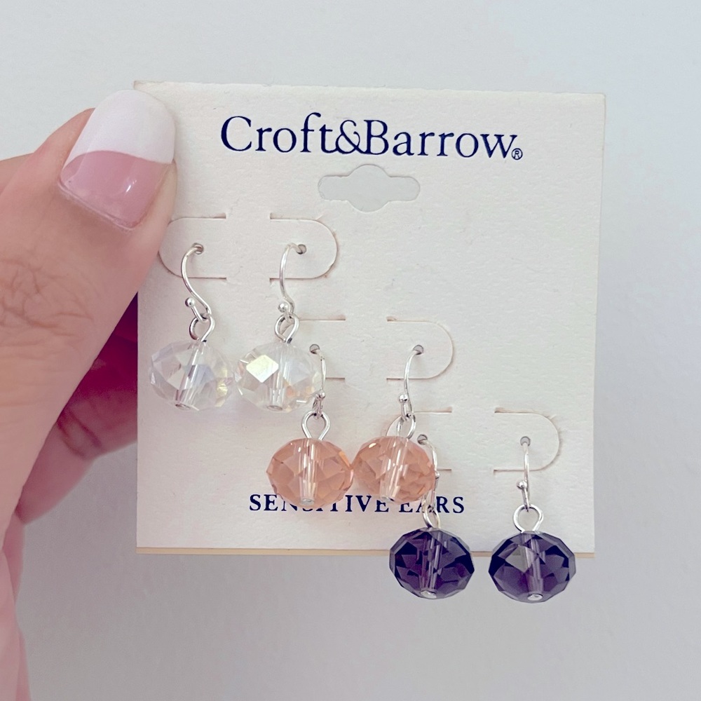 Croft & Barrow 3 pack Earrings Set